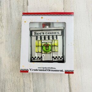 See's Candies 2021 Centennial Ornament Limited Edition Glass NEW